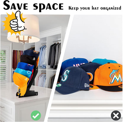 Juego de 2 percheros para gorras de béisbol, montaje en pared o de pie, con