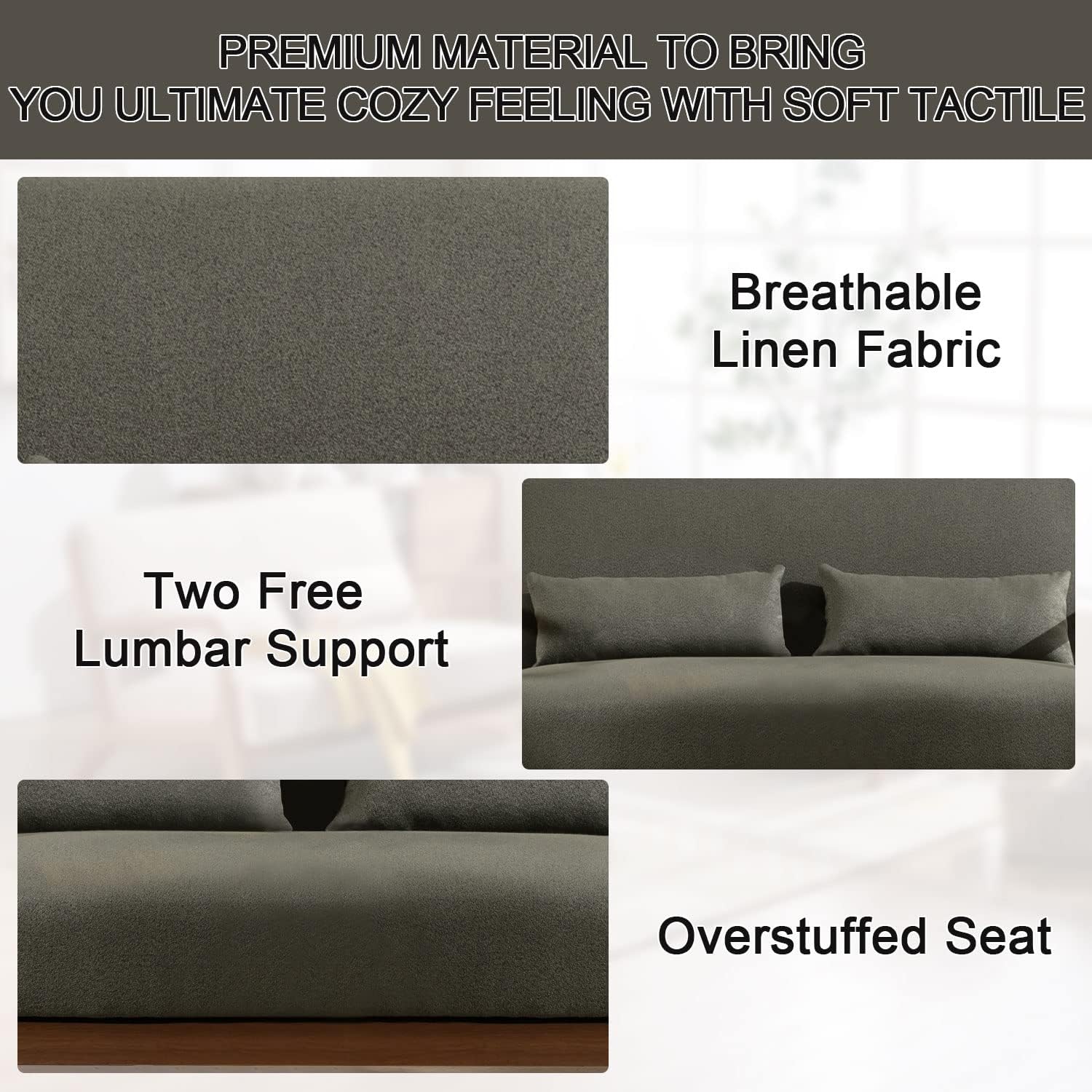 INZOY Sofá biplaza de 50 pulgadas, silla decorativa moderna de mediados de...