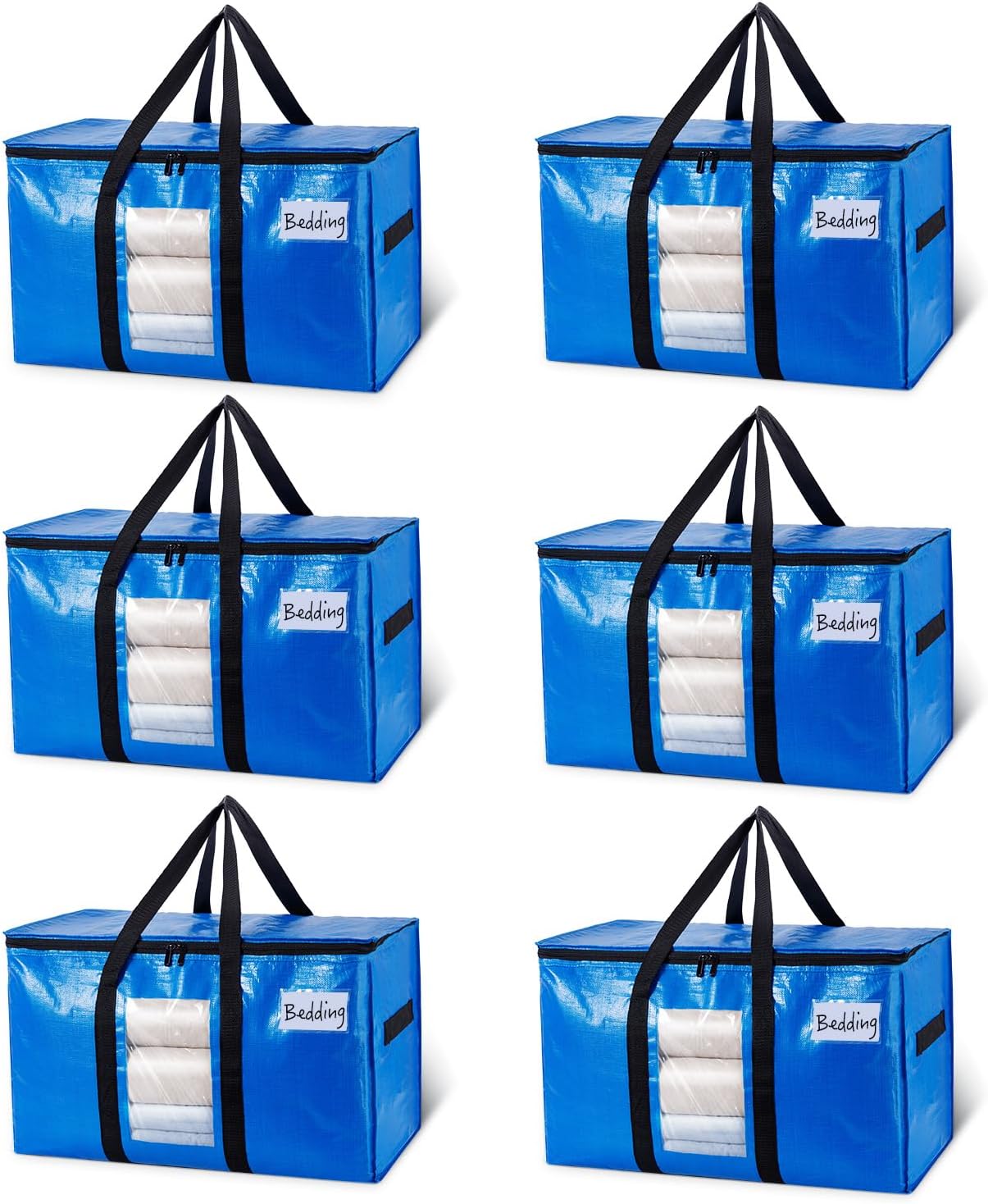 TAILI Bolsas de mudanza extra grandes, paquete de 6 bolsas resistentes para...