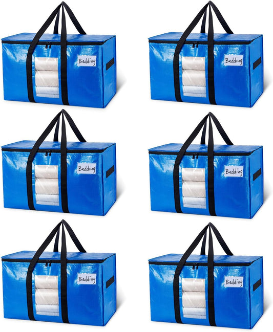 TAILI Bolsas de mudanza extra grandes, paquete de 6 bolsas resistentes para...