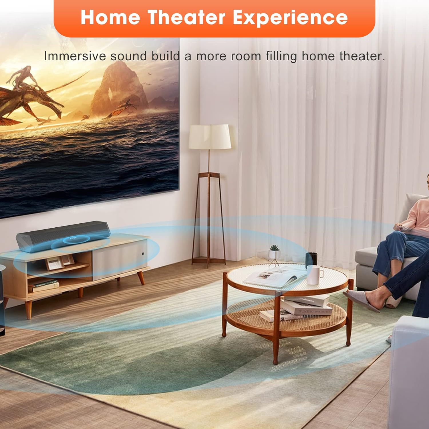 Bestisan - Barras de sonido para TV, barra de sonido pequeña de 16 pies50 W...