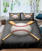 Feelyou Juego de ropa de cama deportiva con estampado de bate de béisbol 3D...