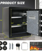 Caja de seguridad ignífuga de 2 cubos, caja de gabinete con huella digital,