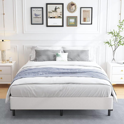Base de cama California King de 7 pulgadas, base de colchón con marco de metal