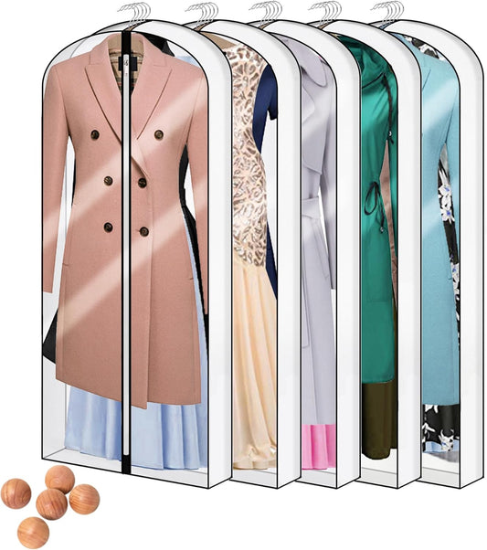 Bolsas colgantes para ropa, bolsa de ropa transparente de 60 pulgadas a prueba...
