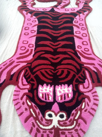 Alfombra antideslizante con estampado de tigre tibetano para decoración del
