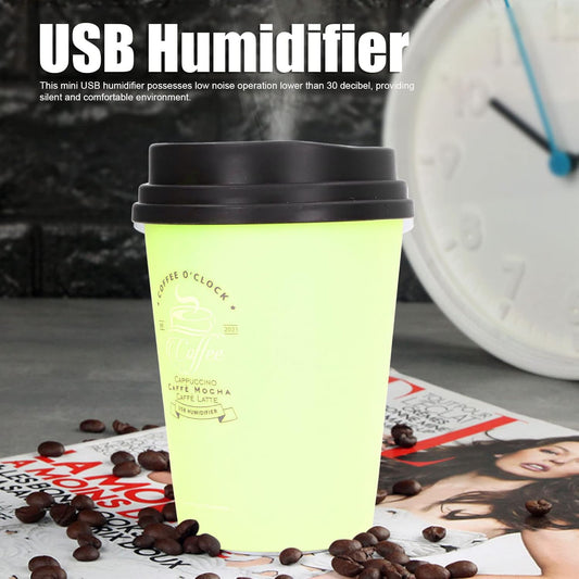 Mini humidificador, taza de café USB de 10.1 fl oz, humidificador de escritorio...