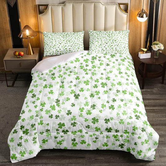 Feelyou Juego de ropa de cama de tréboles y hojas de trébol para niños y...