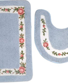 ABREEZE Juego de 2 alfombras de baño con diseño floral de rosas, tapete de...