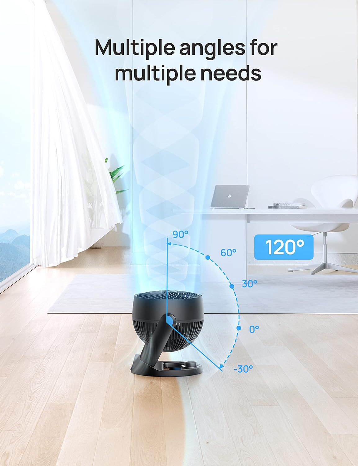 Dreo Ventilador para dormitorio, 12 pulgadas, potente flujo de aire de 70 pies,...
