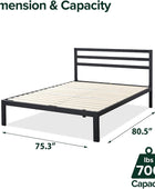 ZINUS Mia - Marco de cama de plataforma de metal con cabecero, soporte de...