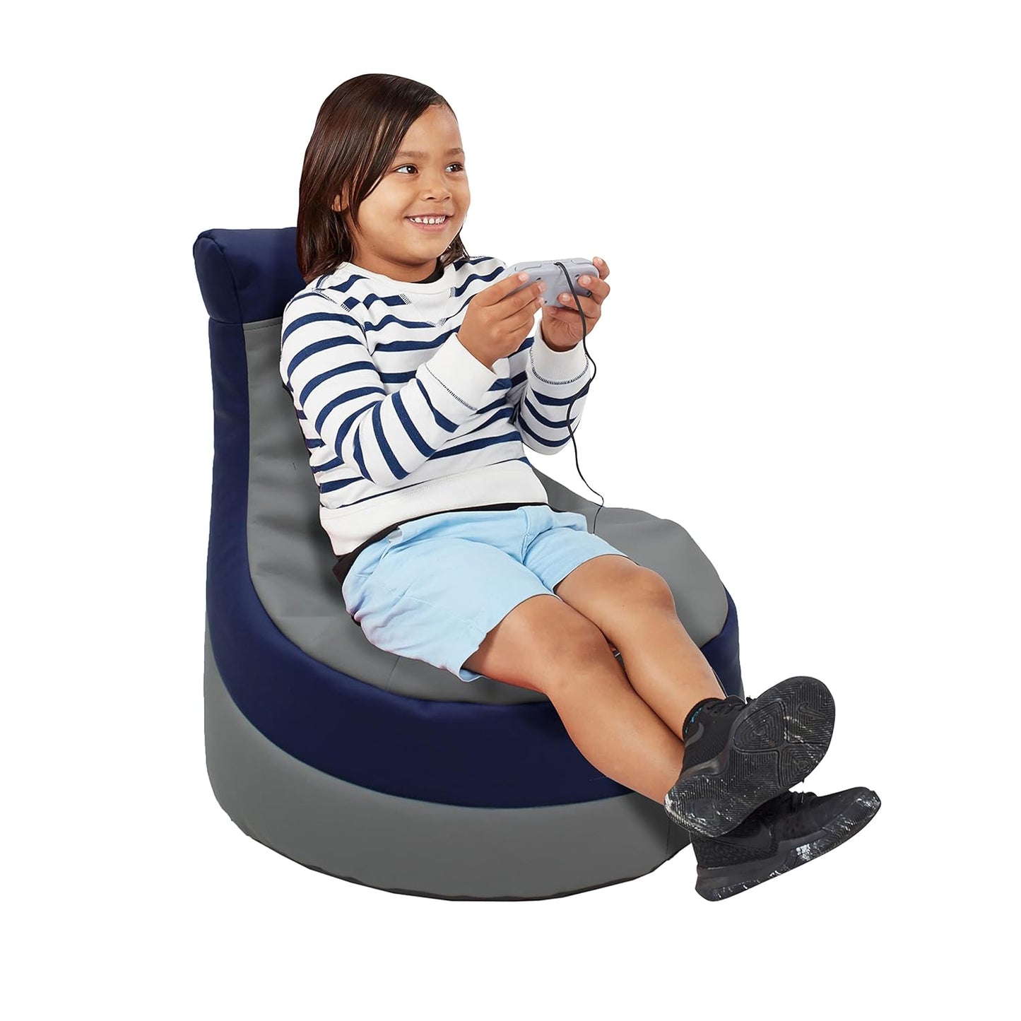 SoftScape 14453-GYNV Puf para niños, cómodo relleno de frijoles flexible para