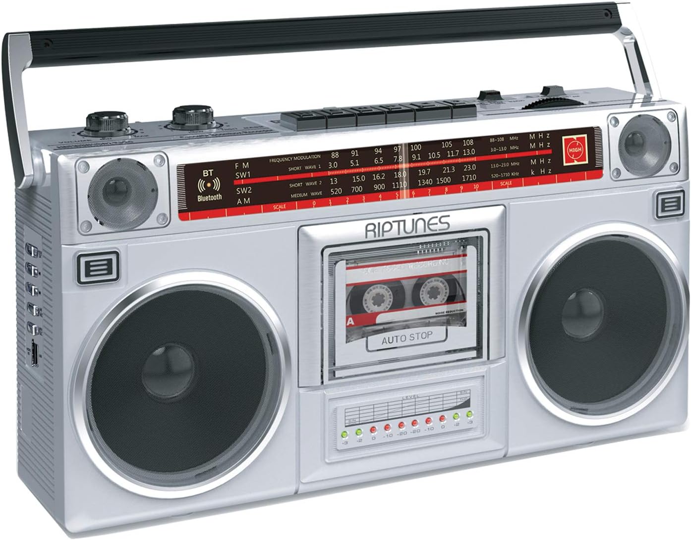 Riptunes Boombox - Grabador de cassette de radio, radio AMFM -SW1SW2,...