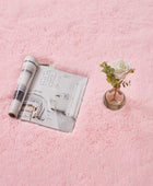 AMTOVO Alfombra peluda para sala de estar, 9 x 12 pulgadas, color rosa, grande,...