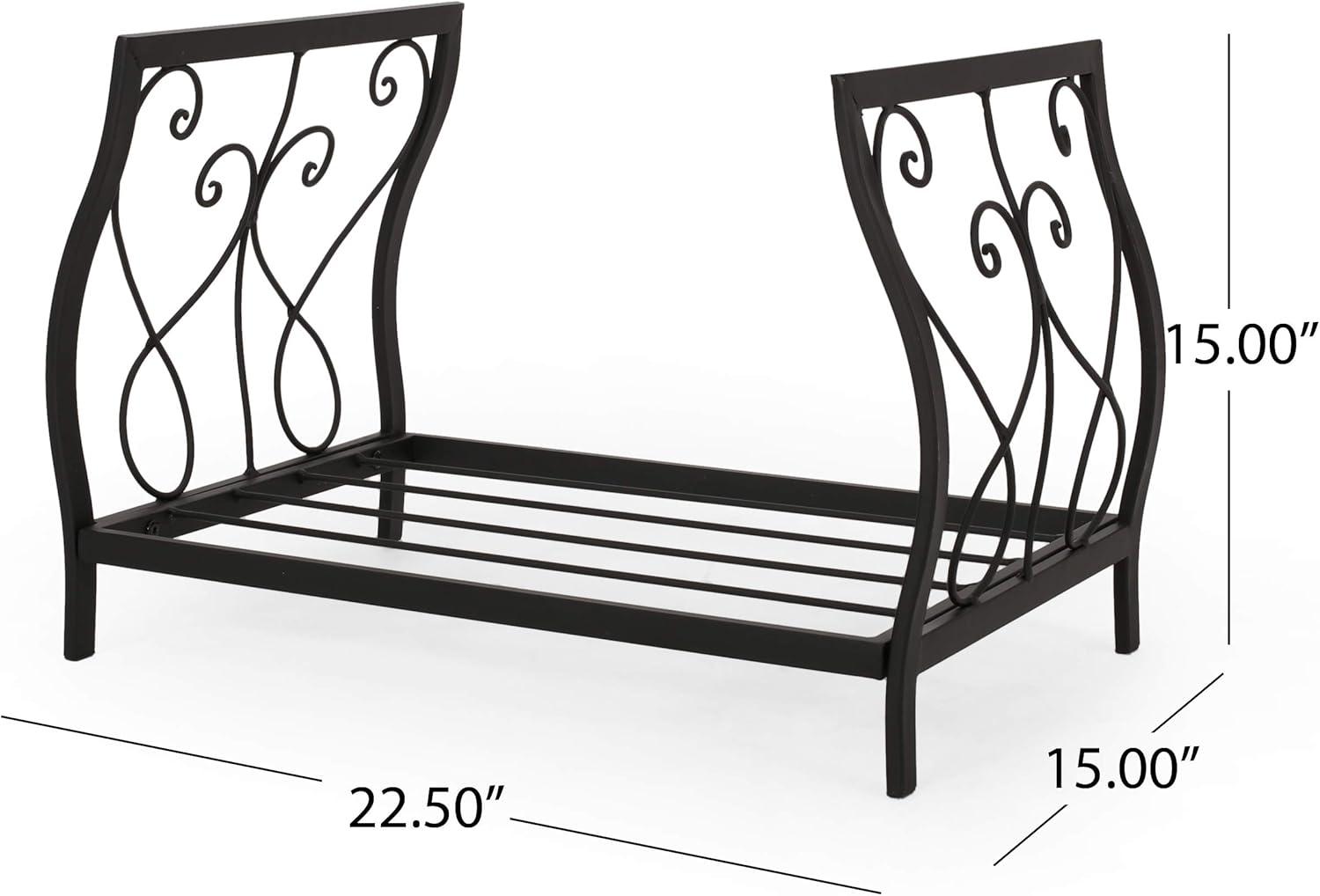 Christopher Knight Home Janice Estante para troncos, color negro mate