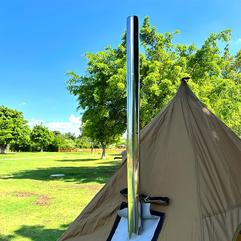 Tubo de estufa para acampar de 2.36 pulgadas de acero inoxidable 4 tubos de...