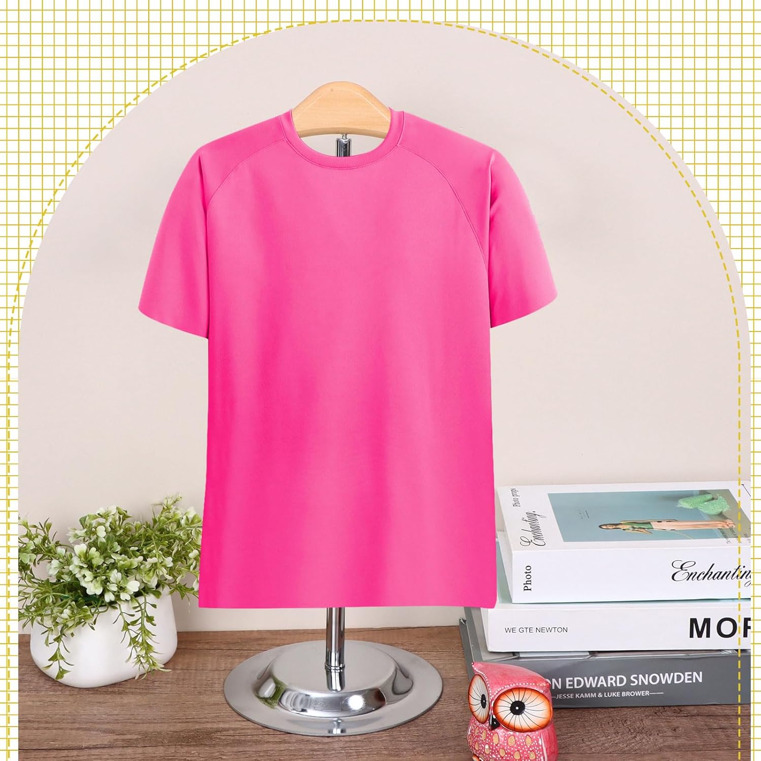 Pantalla de camiseta ajustable para niños, soporte de hombro flexible, estante...
