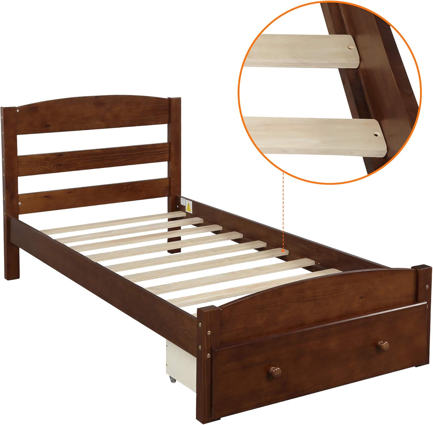 Harper & Bright Designs Cama individual con cajones de almacenamiento, cama...
