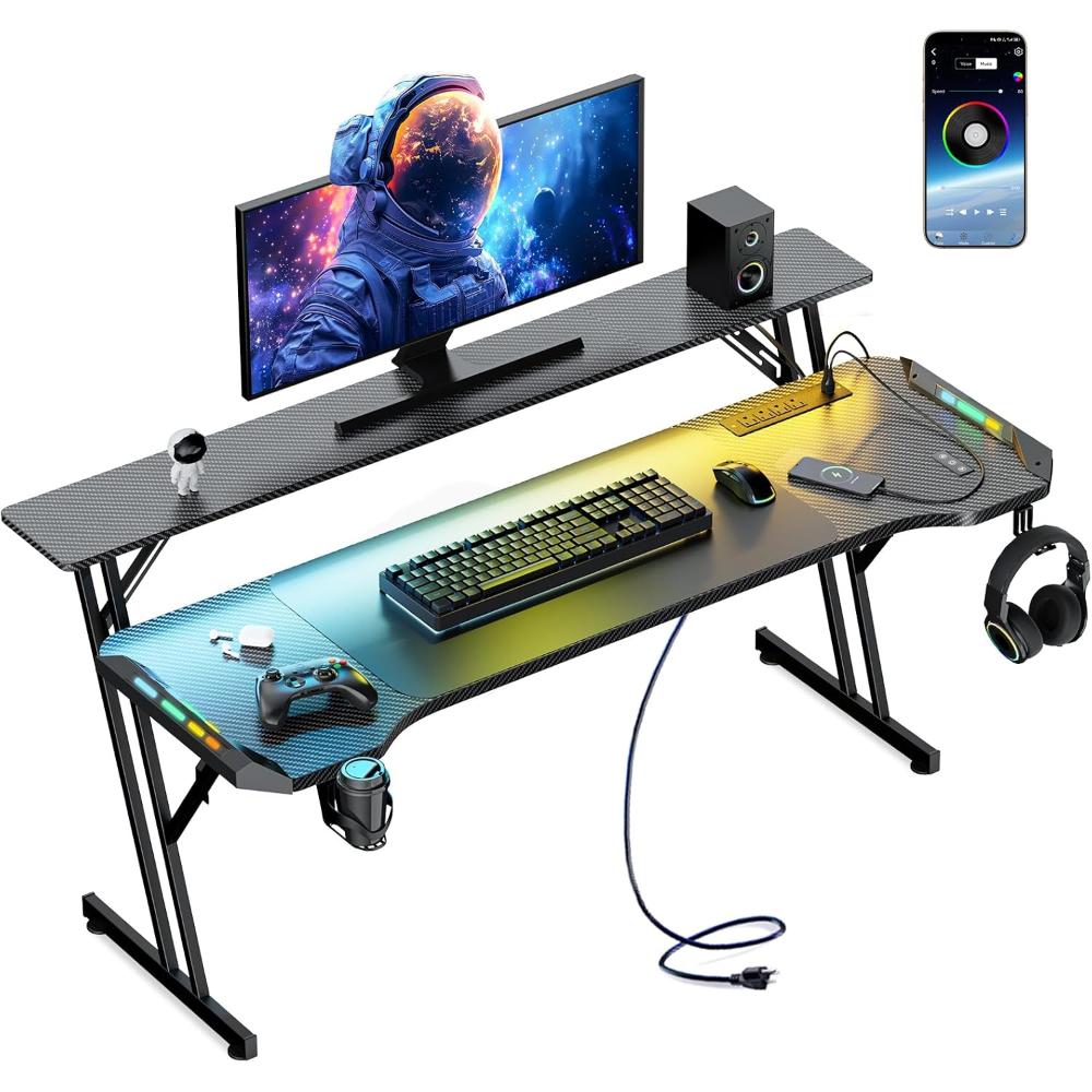 Escritorio Gamer VidaTeco, Negro De Estilo Moderno
