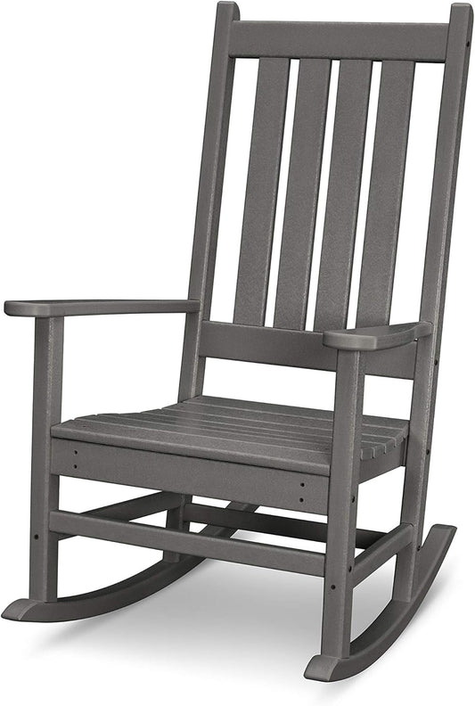 POLYWOOD Mecedora para porche de viñedo (gris pizarra)