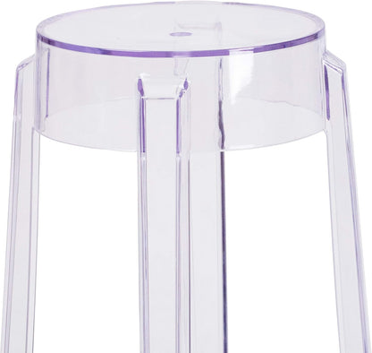 Taburete de bar Laney de 29.75 pulgadas de alto transparente