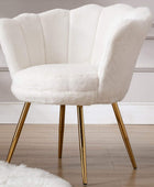 Silla tapizada de piel sintética de felpa, cómoda silla de concha marina de