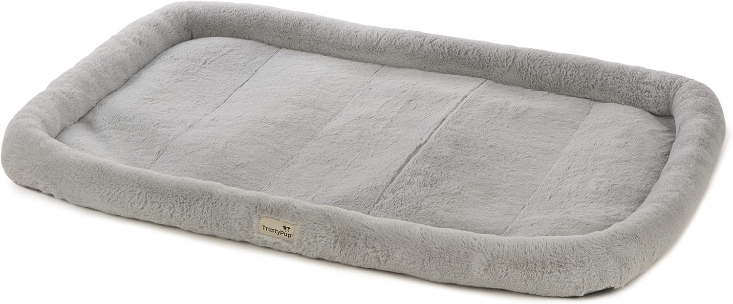TrustyPup Cama acolchada para perro, ideal para jaulas, color gris, grande