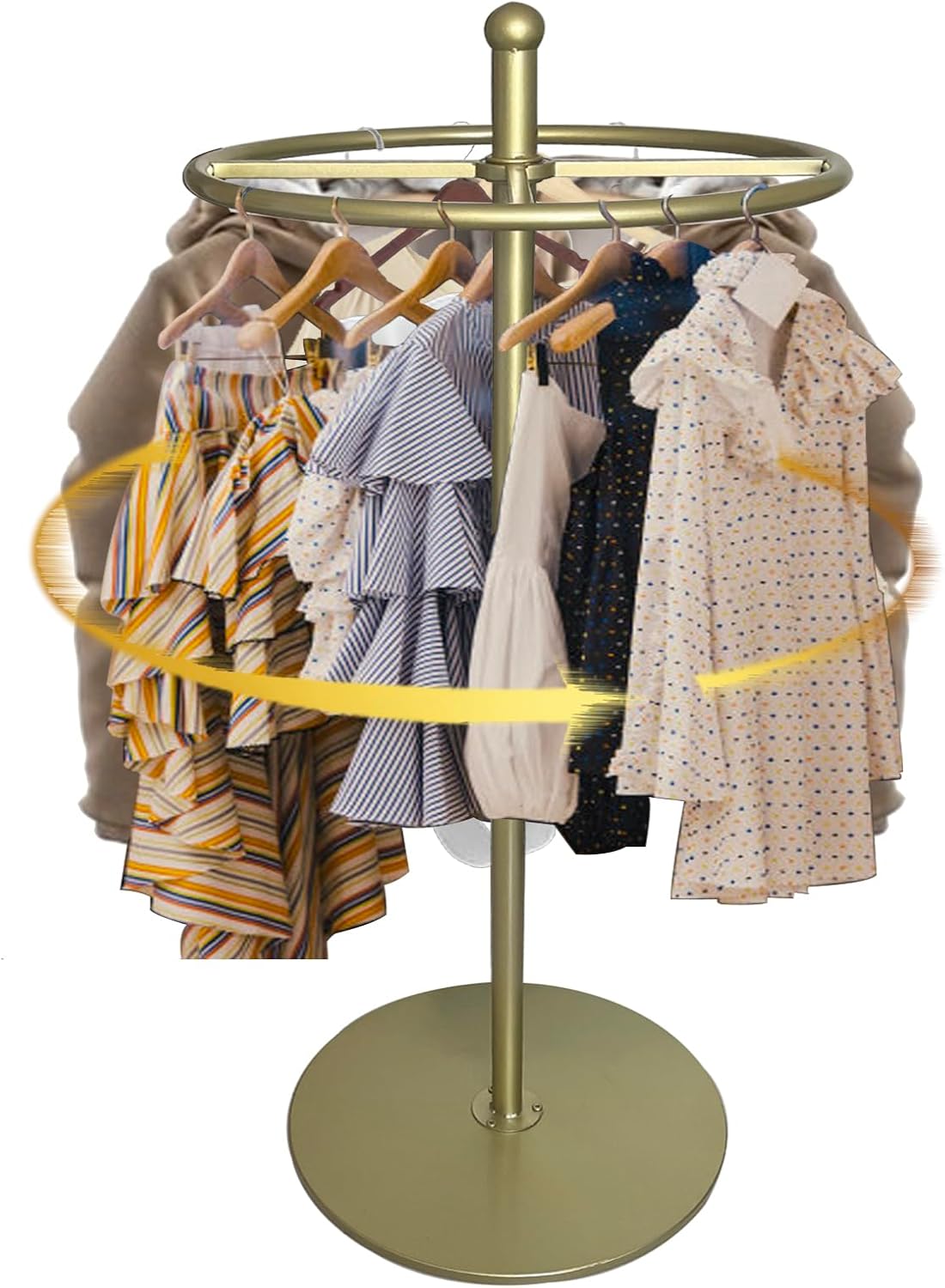 Perchero redondo para ropa, estante de ropa giratorio de pie, soporte de