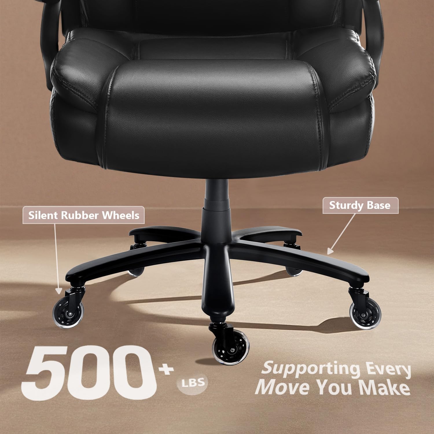 Waleaf Silla de oficina grande y alta de 500 libras, silla de oficina ejecutiva...