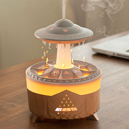 Humidificador de lluvia Difusor Humidificador de goteo de agua con lámpara de