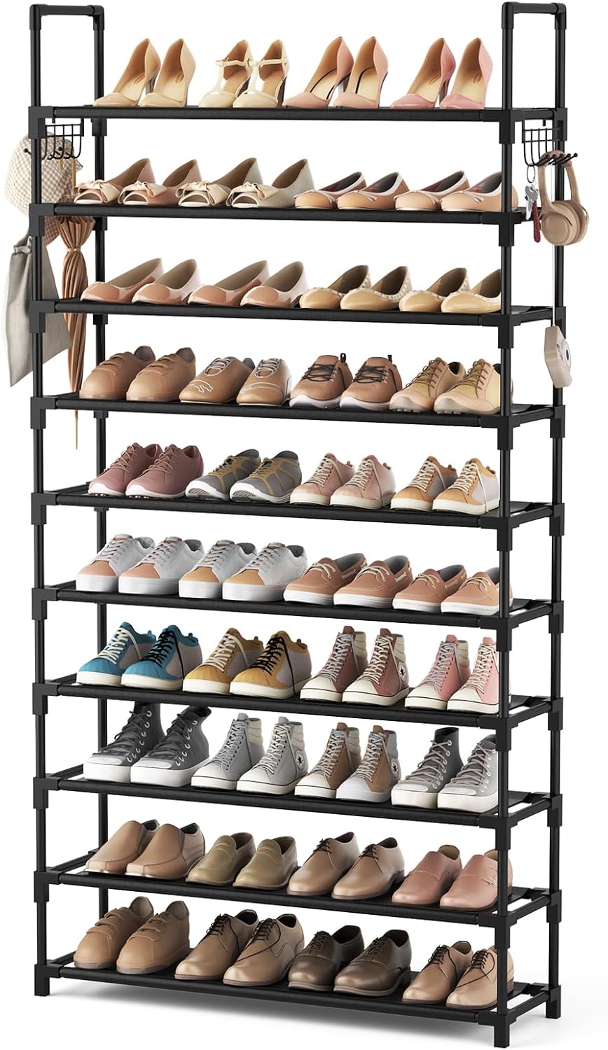 VTRIN Zapatero de 10 niveles alto, gran capacidad, 50 pares de organizador de...