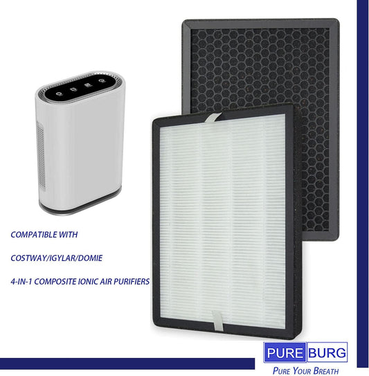 PUREBURG Filtros HEPA de repuesto compatibles con COSTWAY IGYLAR Domie 4 en 1...