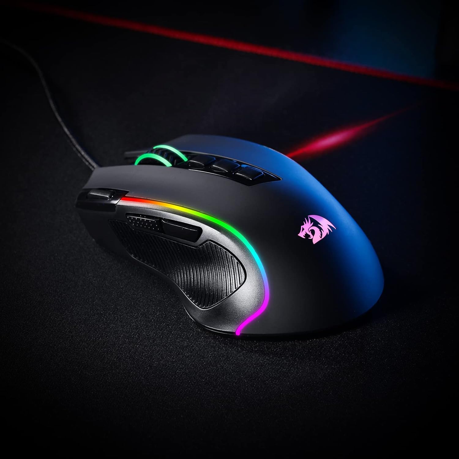 Redragon M612 Predator RGB Mouse para juegos, 8000 DPI con cable óptico con 11...