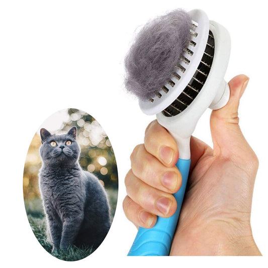 Cepillo deslizante de autolimpieza para gatos, cepillo de gato amigable con la...