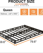 EMODA Base de cama tamaño Queen de 5 pulgadas, base de colchón de metal...