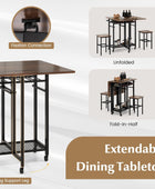 Juego de mesa de comedor plegable de 3 piezas, mesa de comedor extensible y 2