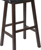 Taburete con cojín Winsome Mona de 24 pulgadas, Madera, Nogal Antiguo