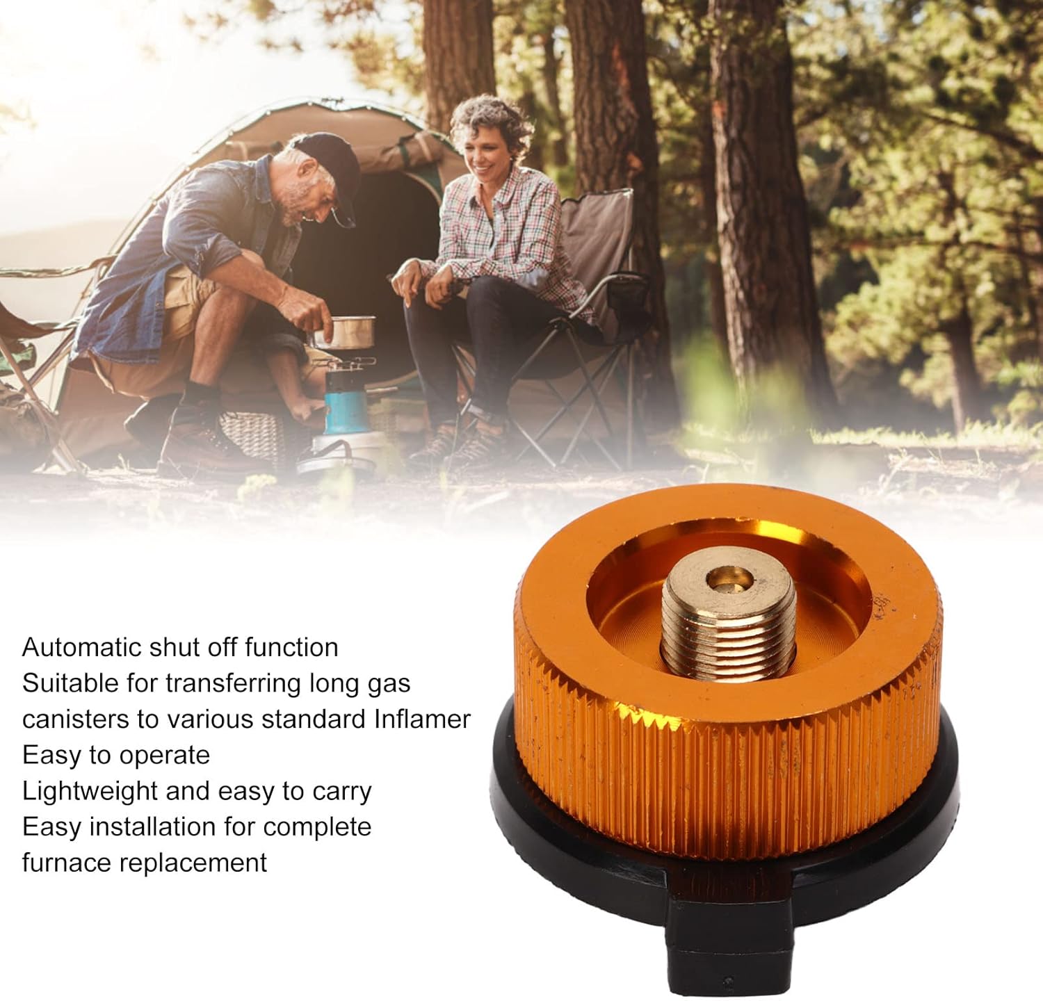 Adaptador de estufa de camping, convertidor de gas pequeño convertidor de butano