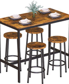 AWQM Juego de mesa de bar, mesa de pub de cocina con 4 taburetes, juego de mesa