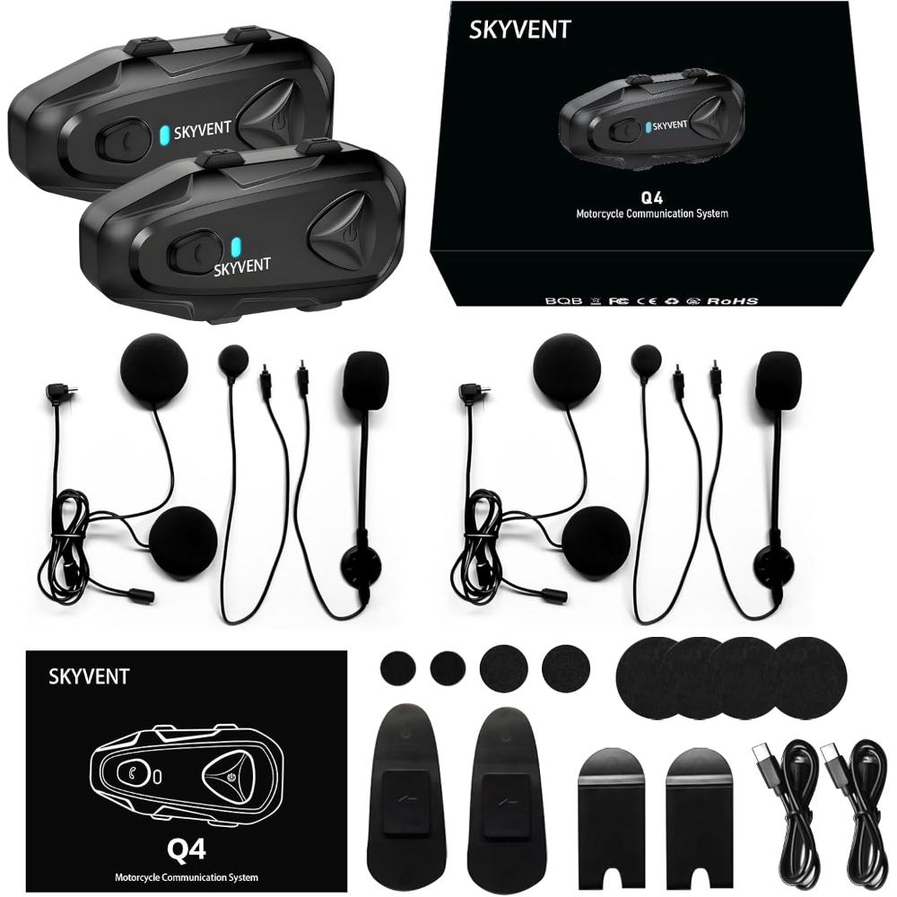 Intercomunicador de auriculares con sistema de comunicación Bluetooth SKYVENT