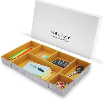 Welaxy Organizadores de cajones de lujo, caja de almacenamiento multiusos para...