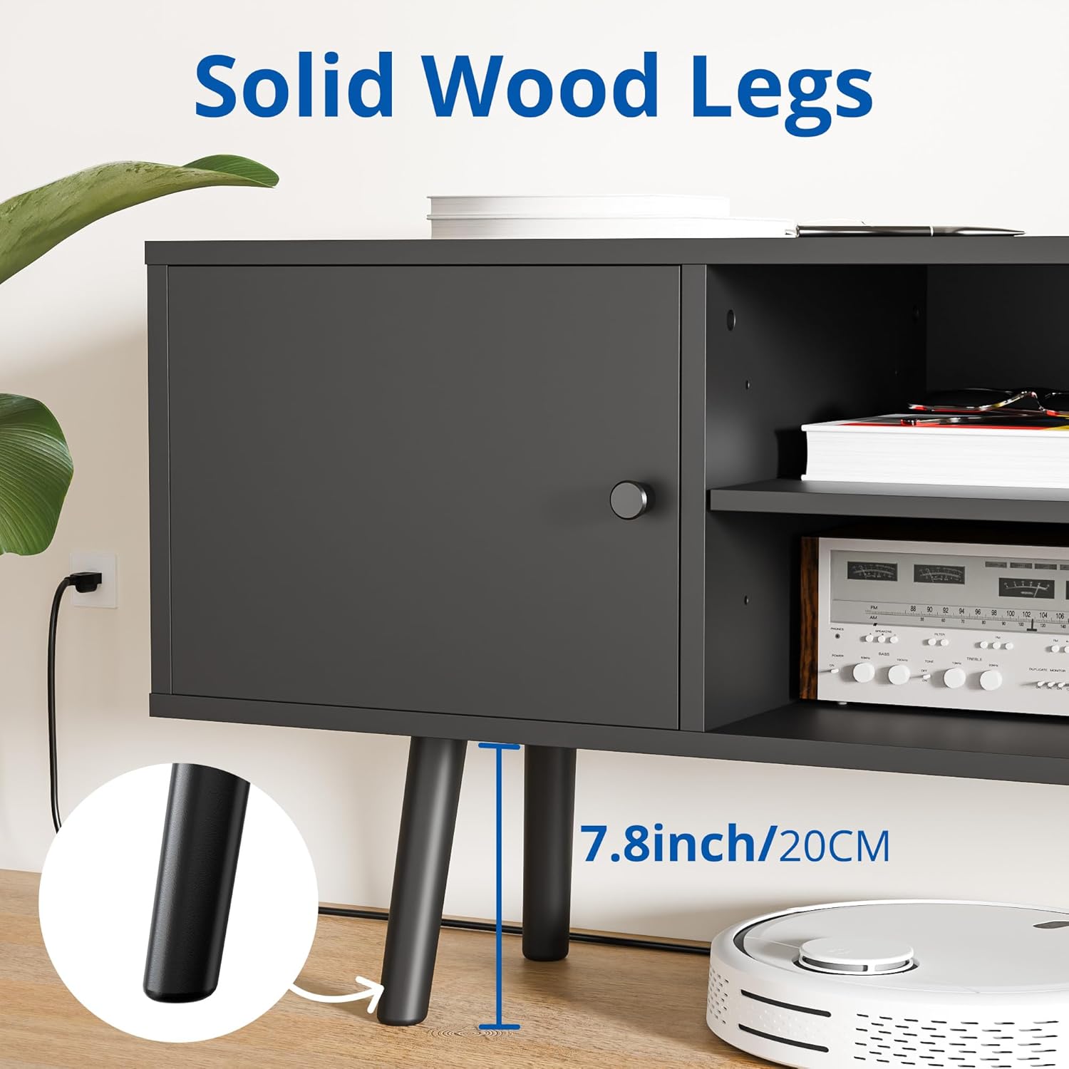 Cozy Castle Moderno soporte de TV para TV de 60 pulgadas, consola de TV para...