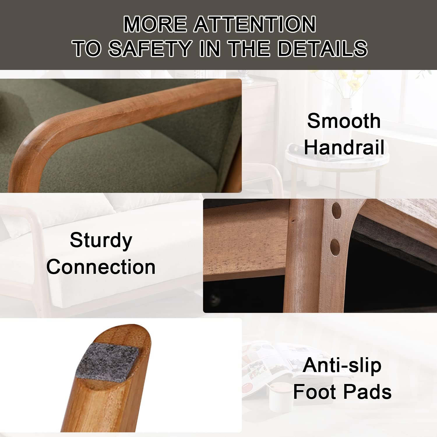 INZOY Sofá biplaza de 50 pulgadas, silla decorativa moderna de mediados de...