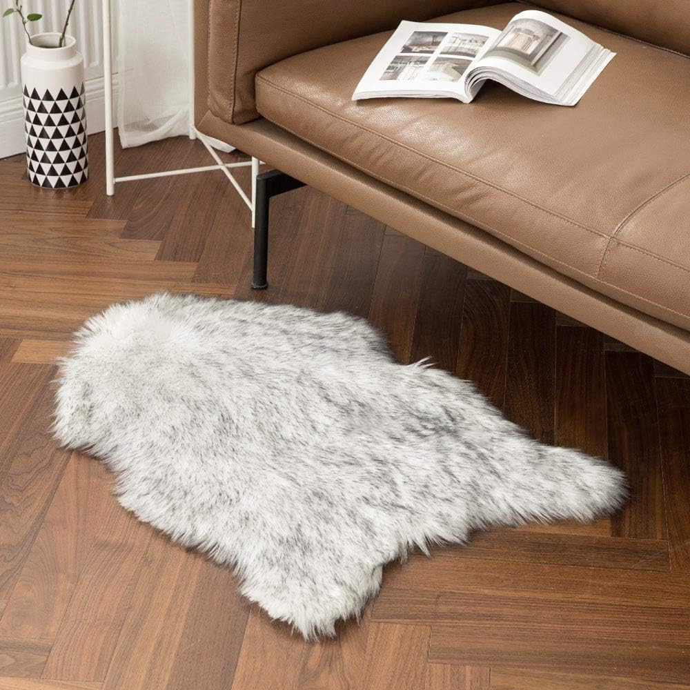Miulee - Tapete esponjoso, suave y mullido de pelo sintético, alfombra de piel...