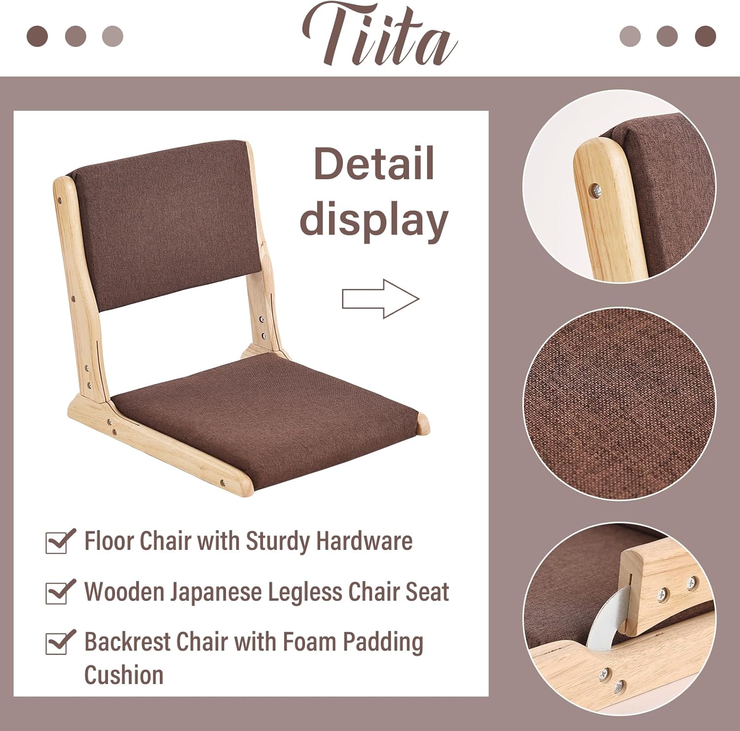 Muebles decorativos de silla Tatami, silla plegable de meditación, asiento de...