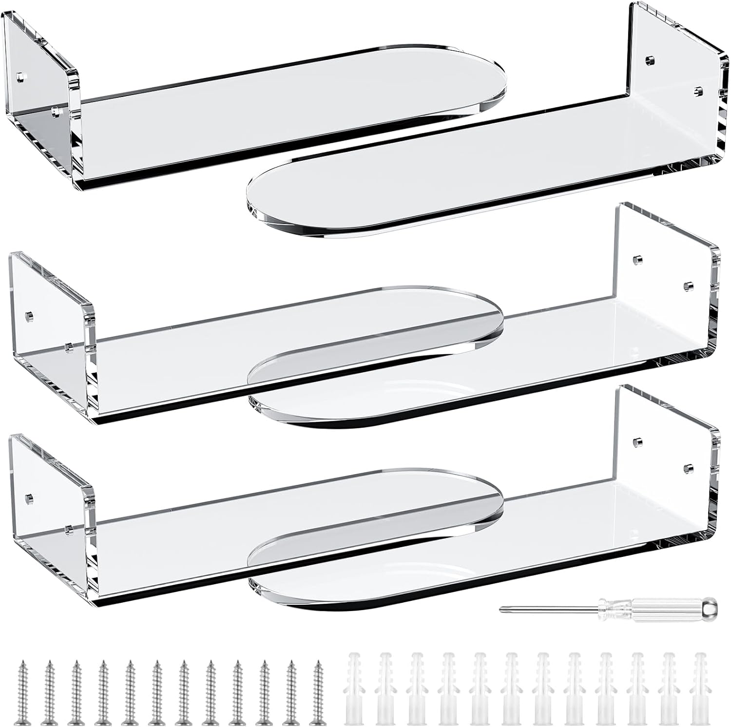 Estantes flotantes para zapatos de pared, paquete de 6 estantes para tenis,