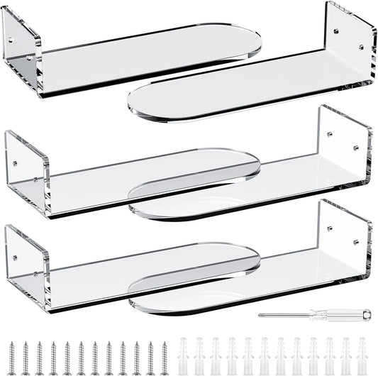 Estantes flotantes para zapatos de pared, paquete de 6 estantes para tenis,