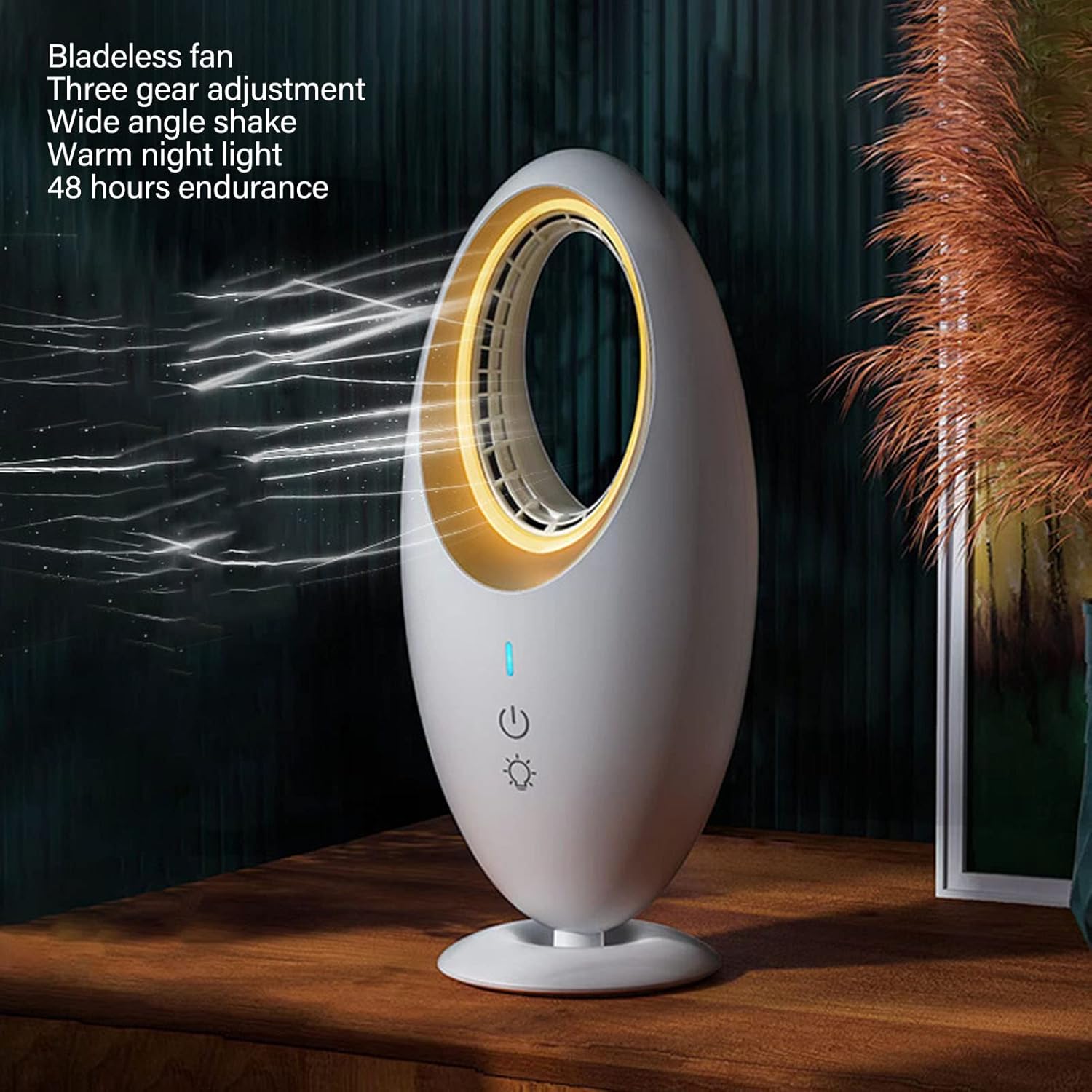 Ventilador de escritorio sin aspas  Ventilador de mesa pequeño con control...