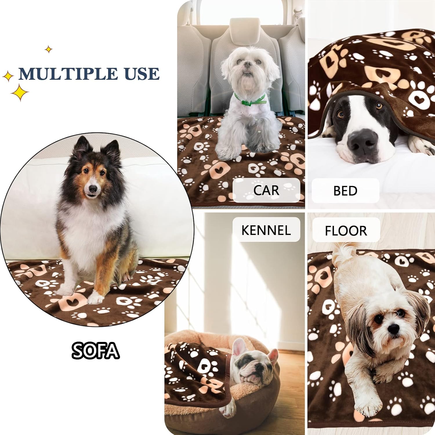 Manta para perro, manta de forro polar suave para perros pequeños y medianos,...