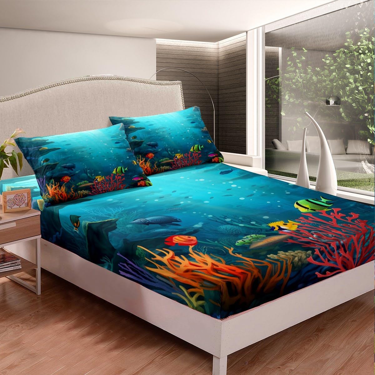 Underwater World - Juego de ropa de cama 3D con diseño de tortuga marina y...